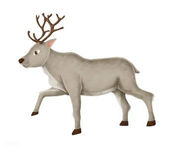 Hand-drawn walking reindeer | Free stock vector - 543821