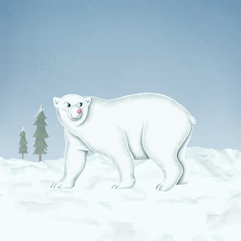 Hand-drawn walking white polar bear | Free stock vector - 543848
