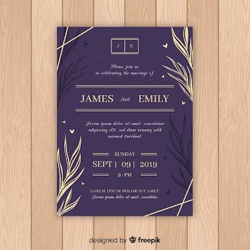 Hand drawn wedding invitation template