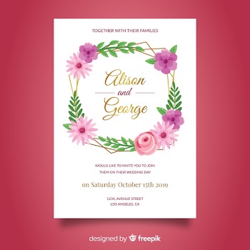Hand drawn wedding invitation template