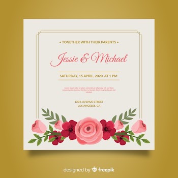 Hand drawn wedding invitation template