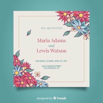 Hand drawn wedding invitation template