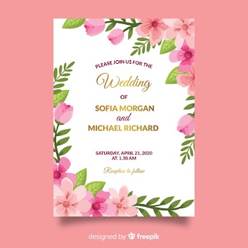 Hand drawn wedding invitation template