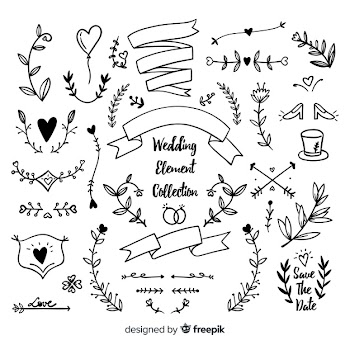 Hand drawn wedding ornament collectio Free Vector
