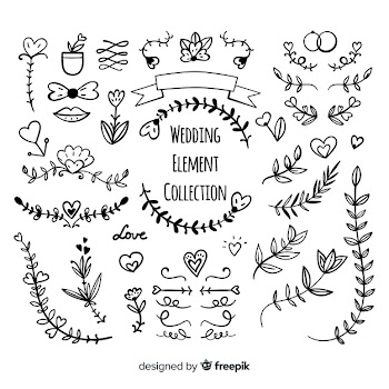 Hand drawn wedding ornament collectio Free Vector