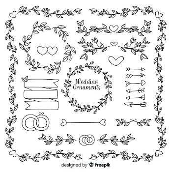 Hand drawn wedding ornament collection Free Vector