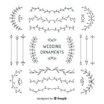 Hand drawn wedding ornament collection Free Vector