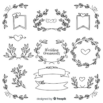 Hand drawn wedding ornament collection Free Vector