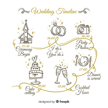 Hand drawn wedding timeline Free Vector