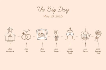Hand drawn wedding timeline Free Vector
