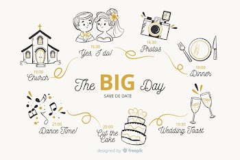 Hand drawn wedding timeline Free Vector