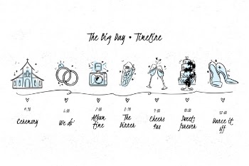 Hand drawn wedding timeline in blue Free Vector