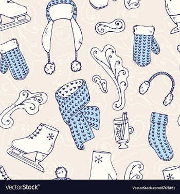 Hand drawn winter accessories seamless pattern vector image