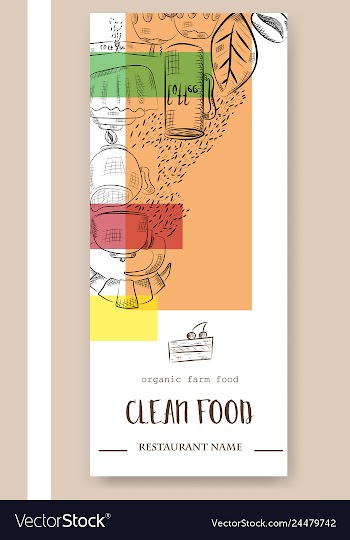 Hand drawn with fast food restaurant menu vector image