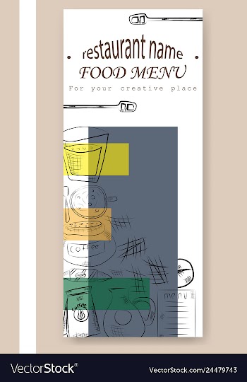 Hand drawn with fast food restaurant menu vector image