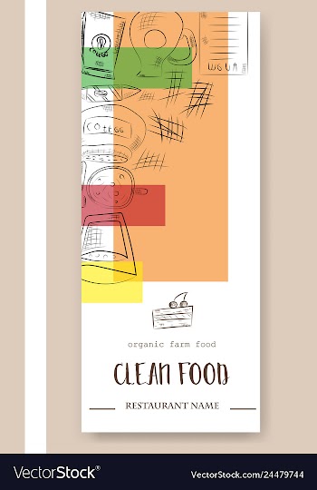 Hand drawn with fast food restaurant menu vector image