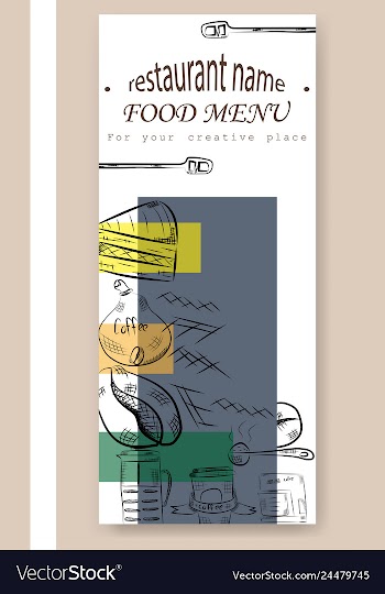 Hand drawn with fast food restaurant menu vector image
