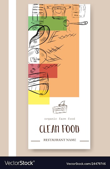 Hand drawn with fast food restaurant menu vector image