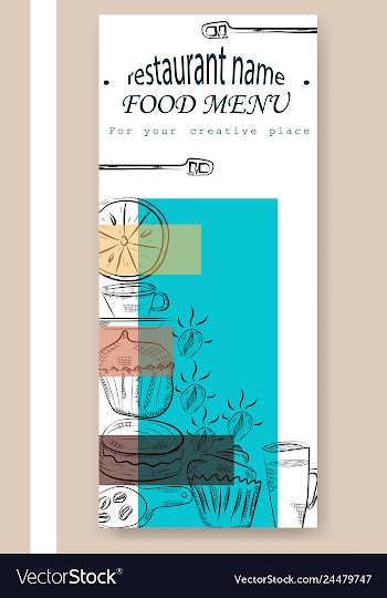 Hand drawn with fast food restaurant menu vector image