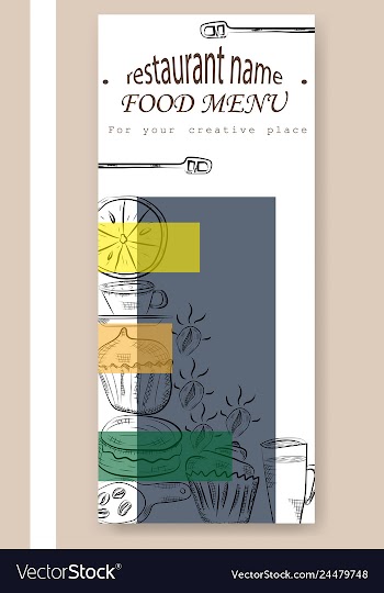 Hand drawn with fast food restaurant menu vector image