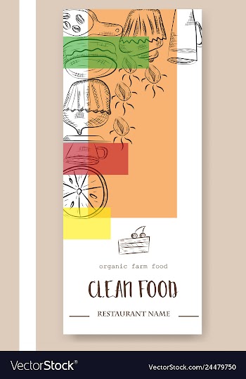 Hand drawn with fast food restaurant menu vector image