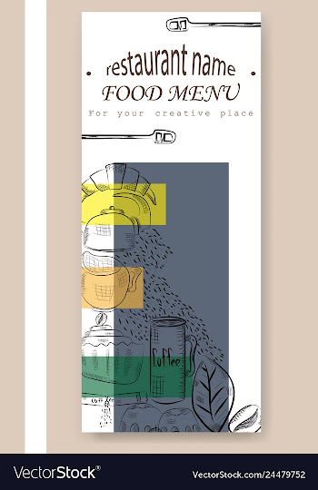 Hand drawn with fast food restaurant menu vector image