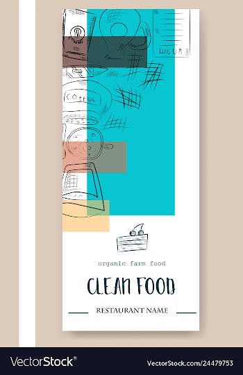Hand drawn with fast food restaurant menu vector image