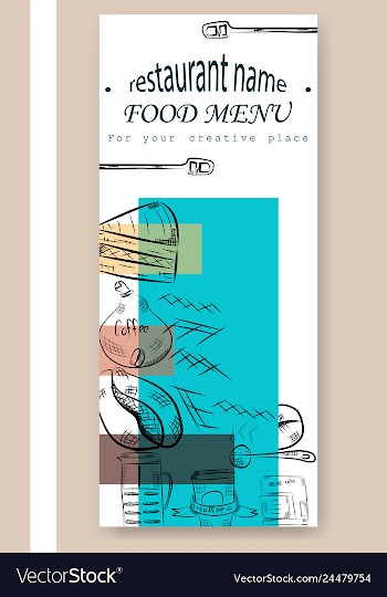 Hand drawn with fast food restaurant menu vector image