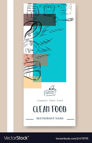 Hand drawn with fast food restaurant menu vector image