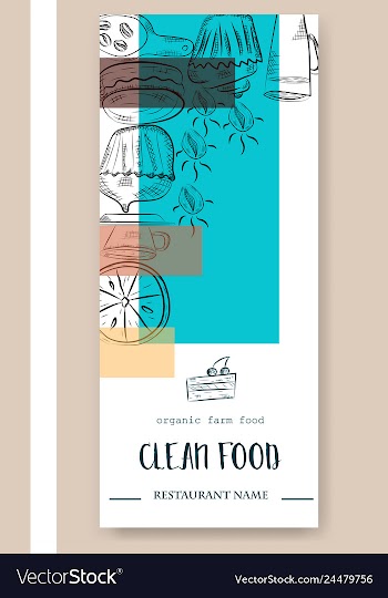 Hand drawn with fast food restaurant menu vector image