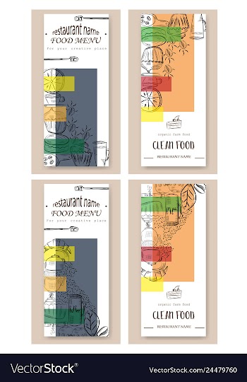 Hand drawn with fast food restaurant menu vector image