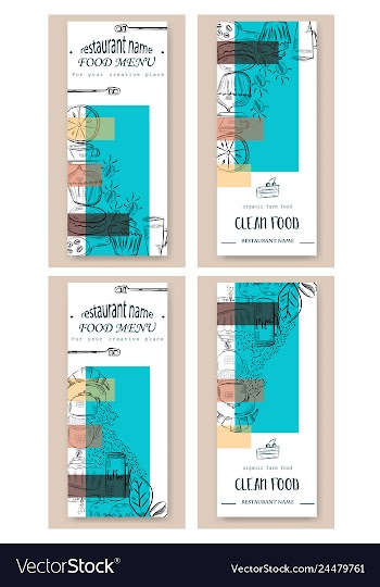 Hand drawn with fast food restaurant menu vector image