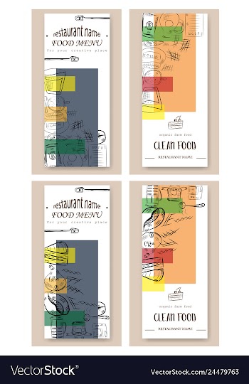 Hand drawn with fast food restaurant menu vector image