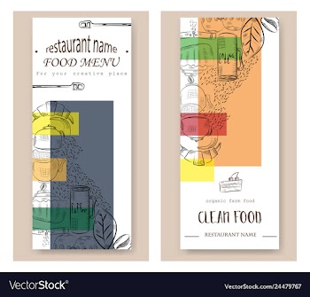 Hand drawn with fast food restaurant menu vector image