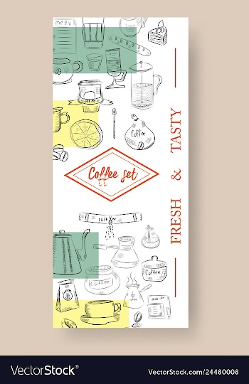 Hand drawn with fast food restaurant menu vector image
