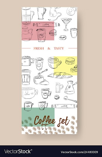 Hand drawn with fast food restaurant menu vector image