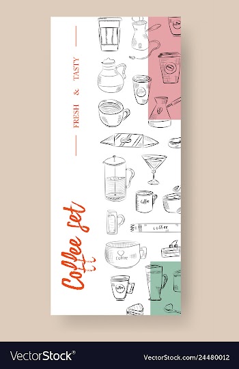 Hand drawn with fast food restaurant menu vector image