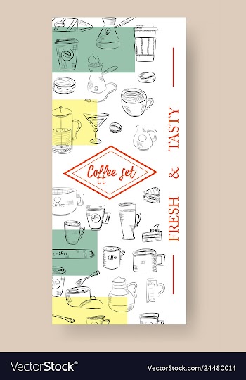 Hand drawn with fast food restaurant menu vector image
