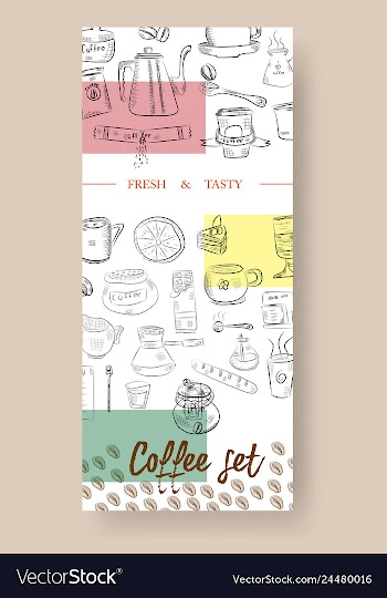 Hand drawn with fast food restaurant menu vector image