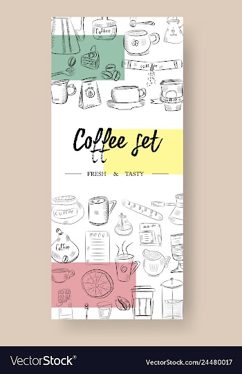Hand drawn with fast food restaurant menu vector image