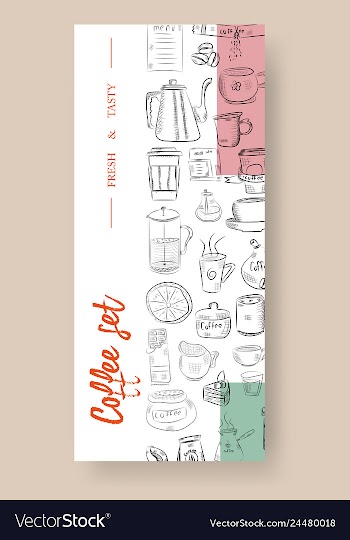 Hand drawn with fast food restaurant menu vector image