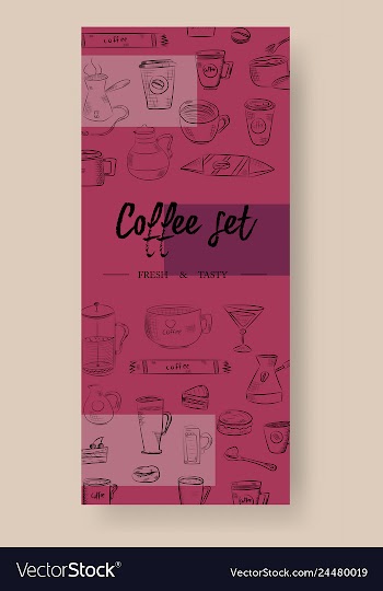 Hand drawn with fast food restaurant menu vector image