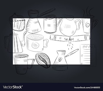 Hand drawn with fast food restaurant menu vector image