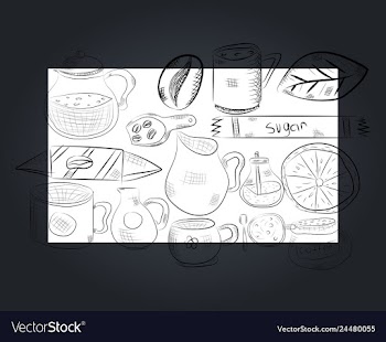 Hand drawn with fast food restaurant menu vector image