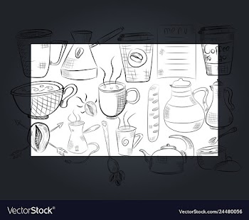 Hand drawn with fast food restaurant menu vector image