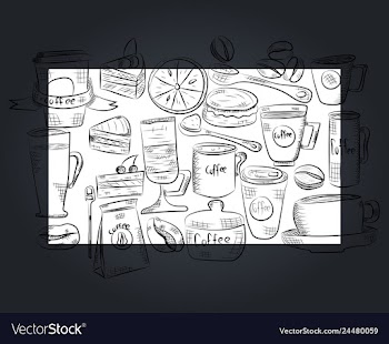 Hand drawn with fast food restaurant menu vector image