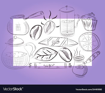 Hand drawn with fast food restaurant menu vector image