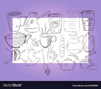 Hand drawn with fast food restaurant menu vector image
