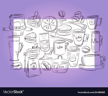 Hand drawn with fast food restaurant menu vector image