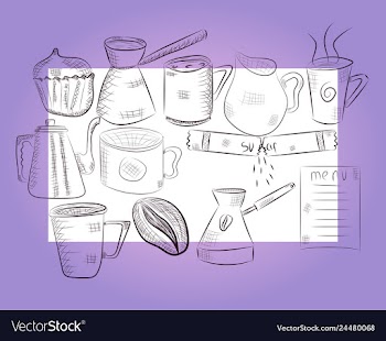 Hand drawn with fast food restaurant menu vector image